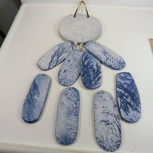 Dubois Pottery Blue Coastal Windchimes 21" long total authentic nautical design - Picture 3 of 13